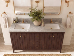 Atlanta Teak Wood 60 in. W x 22 in. D Double Sink Bathroom Vanity - photo 29