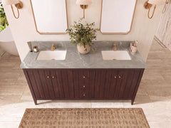Atlanta Teak Wood 72 in. W x 22 in. D Double Sink Bathroom Vanity - photo 21