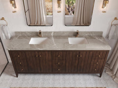Atlanta Teak Wood 84 in. W x 22 in. D Double Sink Bathroom Vanity - photo 17