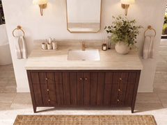 Atlanta Teak Wood 60 in. W x 22 in. D Single Sink Bathroom Vanity - photo 26