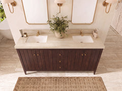 Atlanta Teak Wood 72 in. W x 22 in. D Double Sink Bathroom Vanity - photo 37