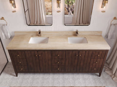 Atlanta Teak Wood 84 in. W x 22 in. D Double Sink Bathroom Vanity - photo 39