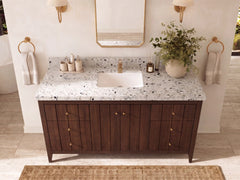 Atlanta Teak Wood 60 in. W x 22 in. D Single Sink Bathroom Vanity - photo 32