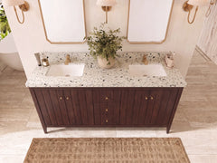 Atlanta Teak Wood 72 in. W x 22 in. D Double Sink Bathroom Vanity - photo 11