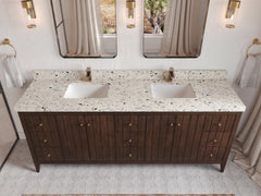 Atlanta Teak Wood 84 in. W x 22 in. D Double Sink Bathroom Vanity - photo 28