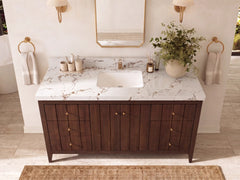 Atlanta Teak Wood 60 in. W x 22 in. D Single Sink Bathroom Vanity - photo 20