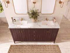 Atlanta Teak Wood 72 in. W x 22 in. D Double Sink Bathroom Vanity - photo 25