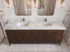 Atlanta Teak Wood 84 in. W x 22 in. D Double Sink Bathroom Vanity - photo 36