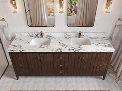 Atlanta Teak Wood 84 in. W x 22 in. D Double Sink Bathroom Vanity - photo 26
