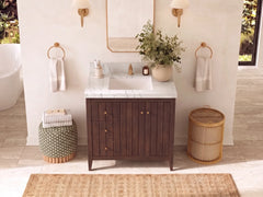 Atlanta Teak Wood 36 in. W x 22 in. D Center Sink Bathroom Vanity - photo 34
