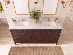 Atlanta Teak Wood 72 in. W x 22 in. D Double Sink Bathroom Vanity - photo 12