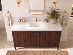 Atlanta Teak Wood 60 in. W x 22 in. D Single Sink Bathroom Vanity - photo 13