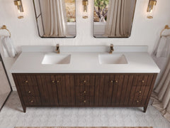 Atlanta Teak Wood 84 in. W x 22 in. D Double Sink Bathroom Vanity - photo 31
