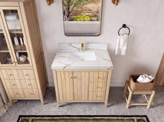Atlanta White Oak 36 in. W x 22 in. D Center Sink Bathroom Vanity - photo 50