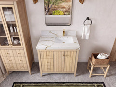 Atlanta White Oak 36 in. W x 22 in. D Right Offset Sink Bathroom Vanity - photo 50