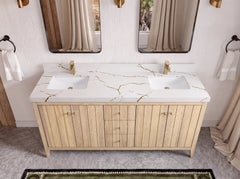 Atlanta White Oak 72 in. W x 22 in. D Double Sink Bathroom Vanity - photo 50