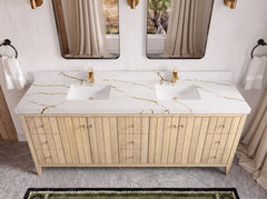 Atlanta White Oak 84 in. W x 22 in. D Double Sink Bathroom Vanity - photo 50