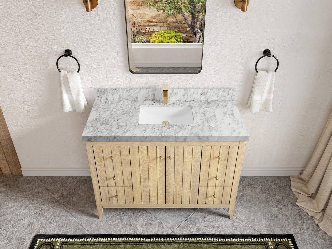 Atlanta White Oak 48 in. W x 22 in. D Single Sink Bathroom Vanity