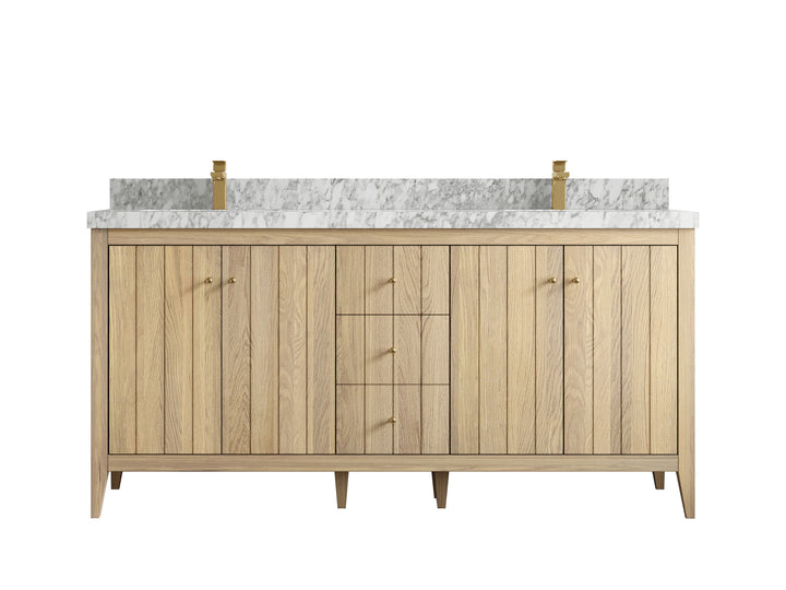 Atlanta White Oak 72 in. W x 22 in. D Double Sink Bathroom Vanity - photo 11