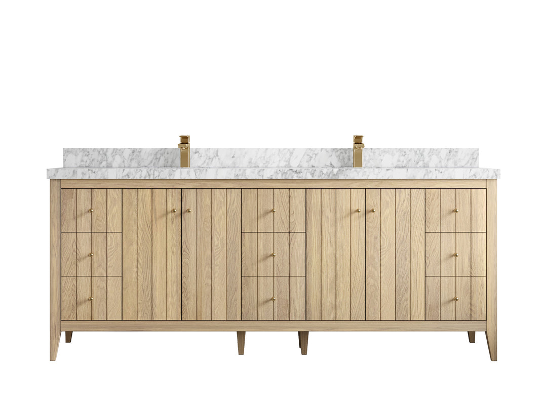 Atlanta White Oak 84 in. W x 22 in. D Double Sink Bathroom Vanity