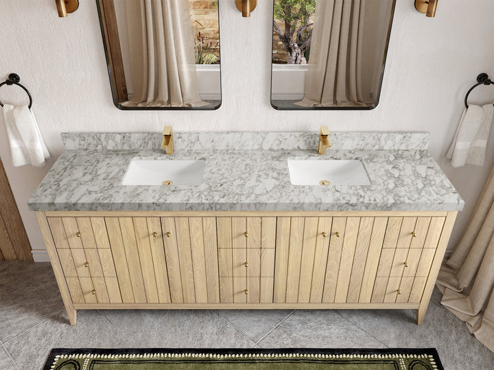 Atlanta White Oak 84 in. W x 22 in. D Double Sink Bathroom Vanity - photo 10