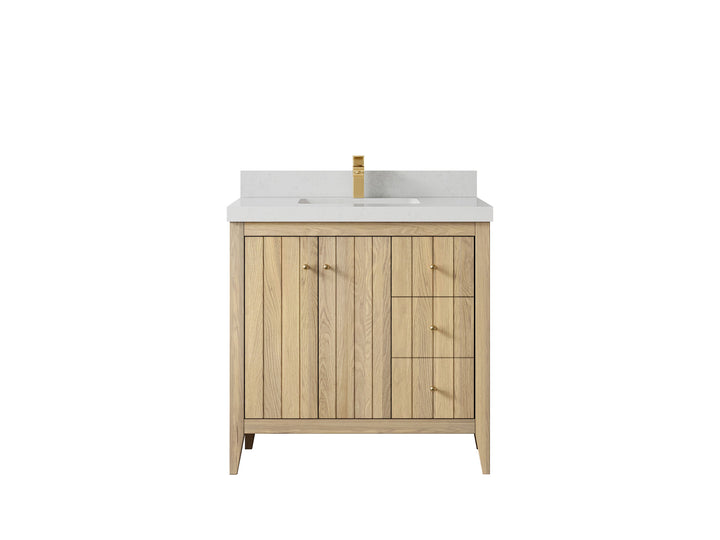 Atlanta White Oak 36 in. W x 22 in. D Center Sink Bathroom Vanity - photo 13