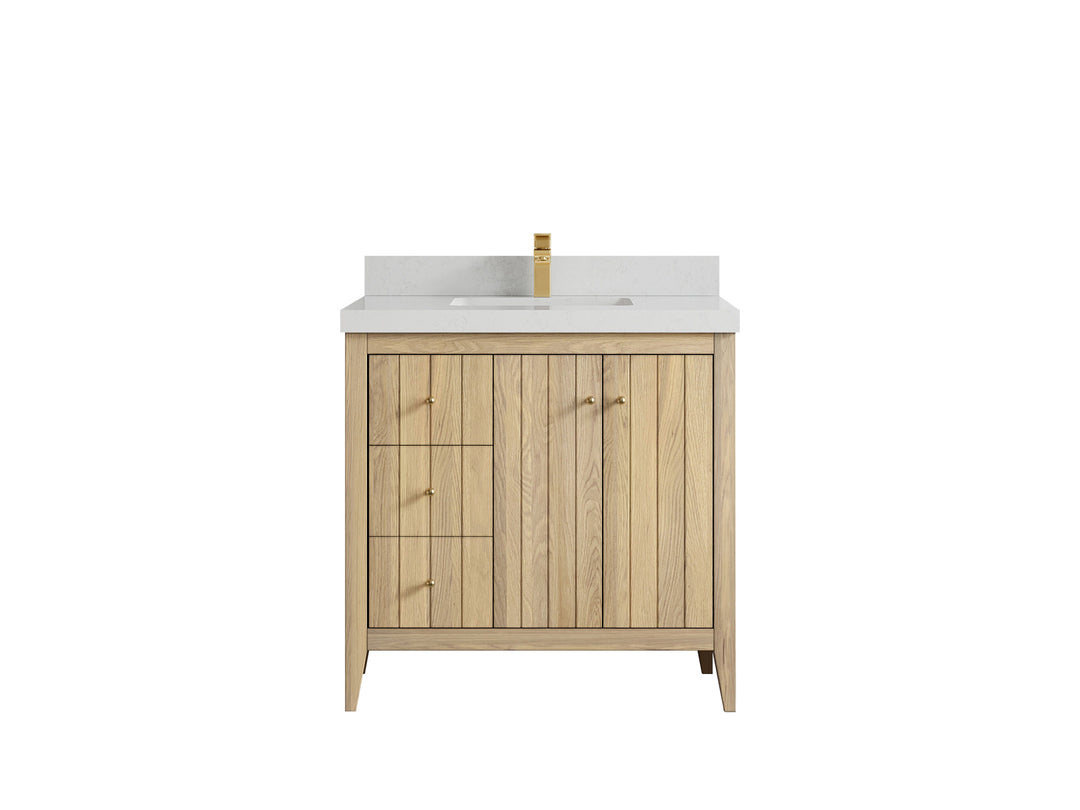 Atlanta White Oak 36" W x 22" D Center Sink Vanity for Elegant Bathrooms