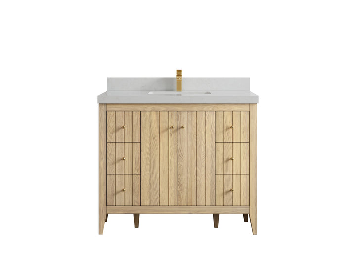 Atlanta White Oak 42 in. W x 22 in. D Single Sink Bathroom Vanity - photo 13