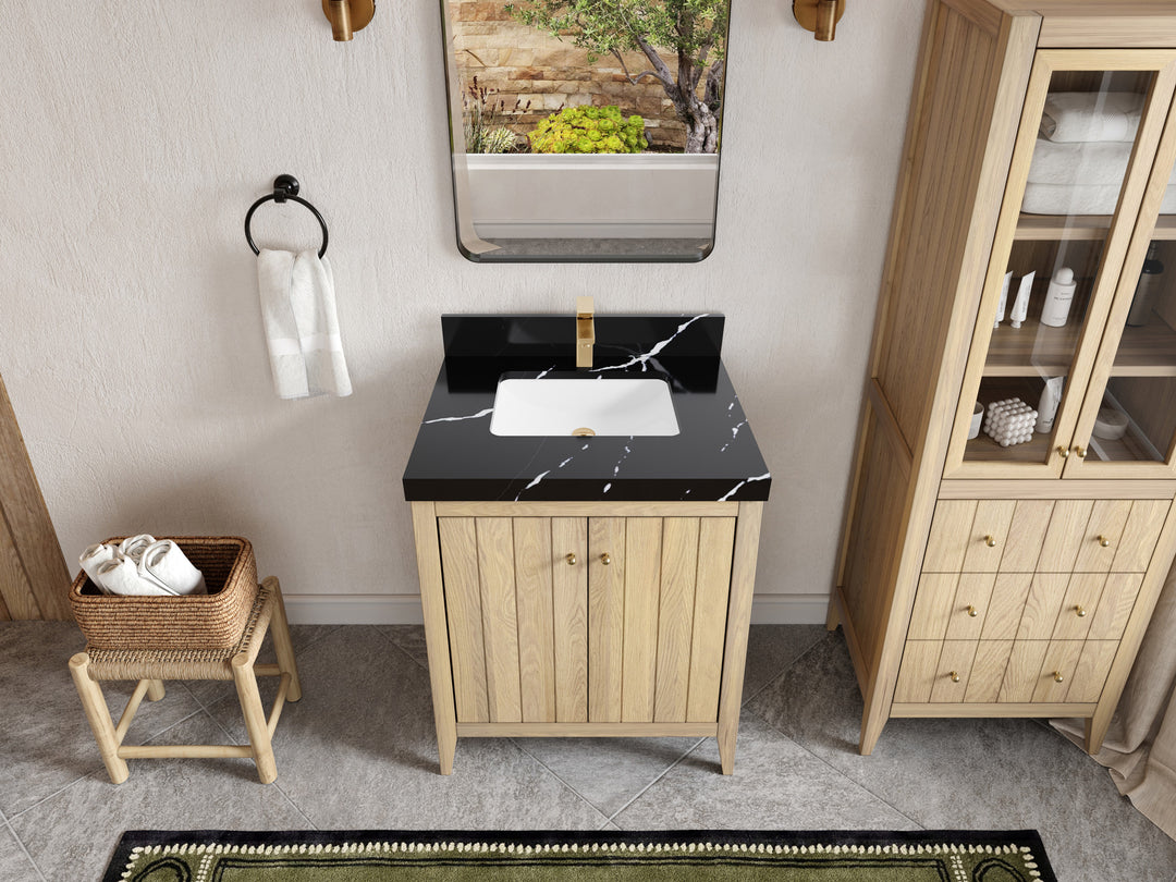 Atlanta White Oak 30 in. W x 22 in. D Single Sink Bathroom Vanity