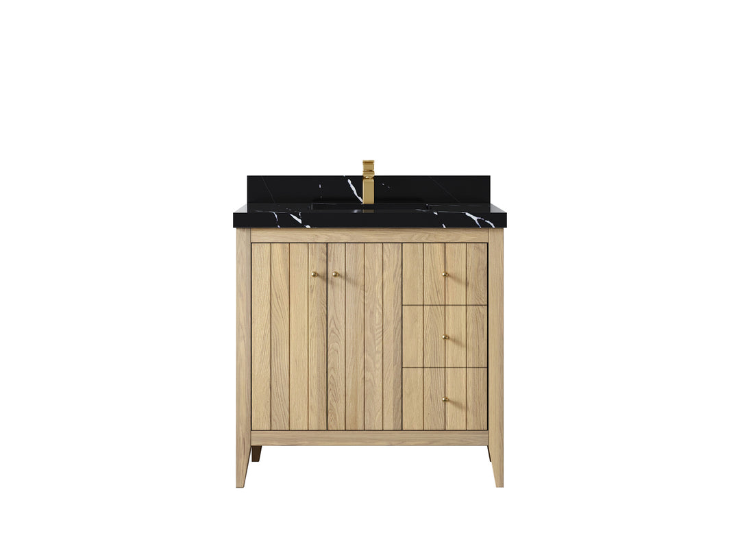 Atlanta White Oak 36 in. W x 22 in. D Center Sink Bathroom Vanity