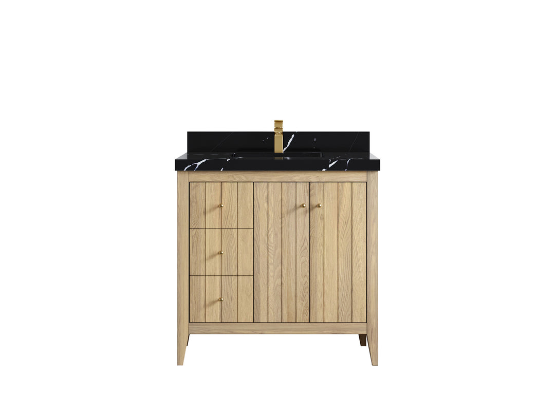 Atlanta White Oak 36" W x 22" D Center Sink Vanity for Elegant Bathrooms
