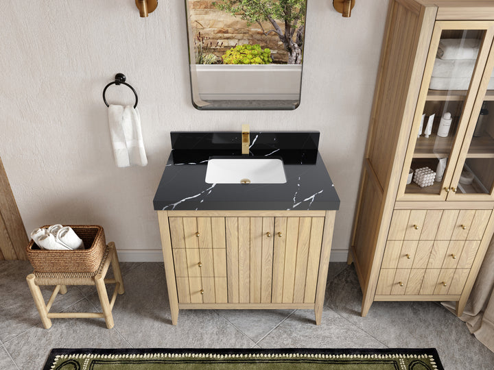 Atlanta White Oak 36" W x 22" D Center Sink Vanity for Elegant Bathrooms - photo 8