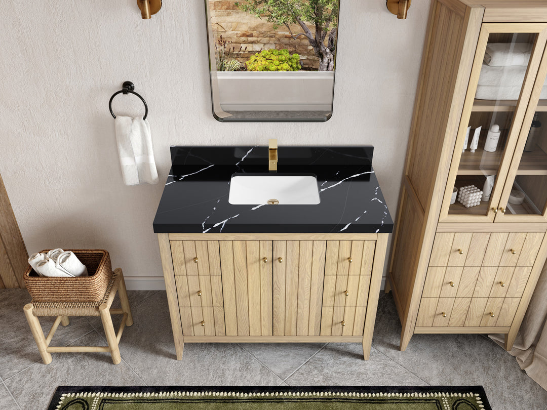Atlanta White Oak 42 in. W x 22 in. D Single Sink Bathroom Vanity