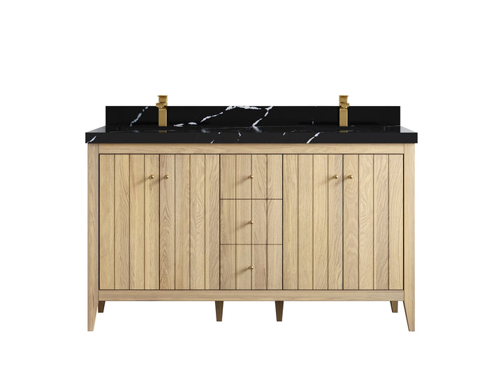 Atlanta White Oak 60 in. W x 22 in. D Double Sink Bathroom Vanity - photo 9