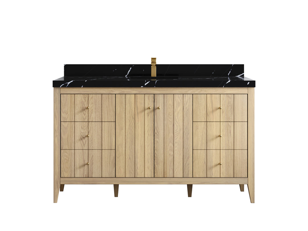Atlanta White Oak 60 in. W x 22 in. D Single Sink Bathroom Vanity