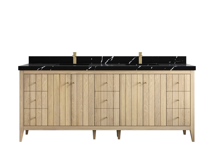 Atlanta White Oak 84 in. W x 22 in. D Double Sink Bathroom Vanity - photo 9
