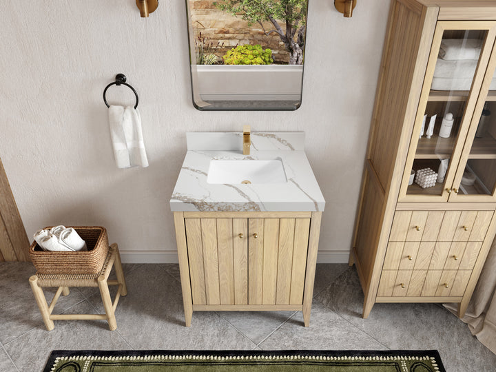 Atlanta White Oak 30 in. W x 22 in. D Single Sink Bathroom Vanity - photo 11