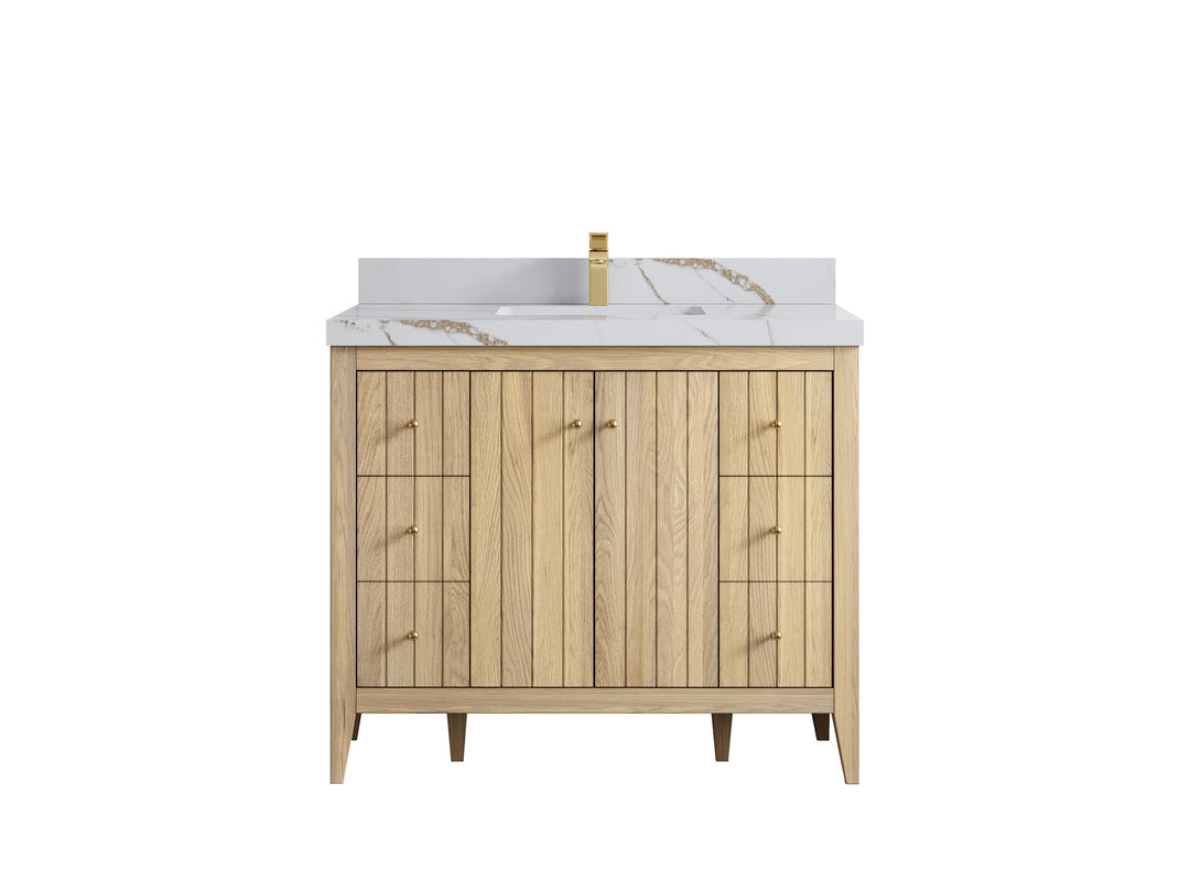 Atlanta White Oak 42 in. W x 22 in. D Single Sink Bathroom Vanity