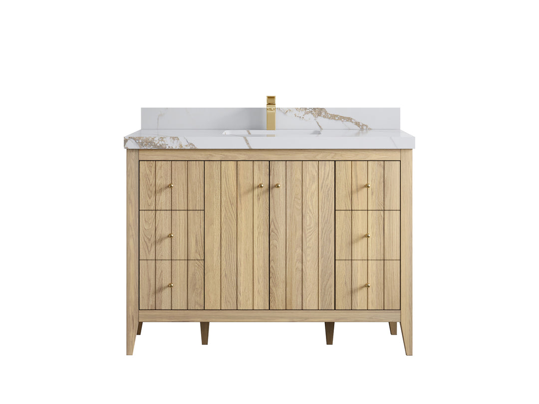 Atlanta White Oak 48 in. W x 22 in. D Single Sink Bathroom Vanity