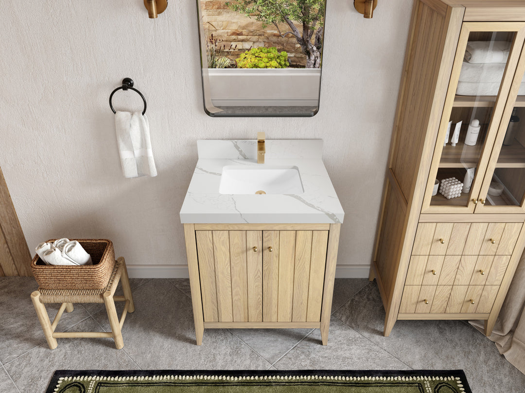Atlanta White Oak 30 in. W x 22 in. D Single Sink Bathroom Vanity