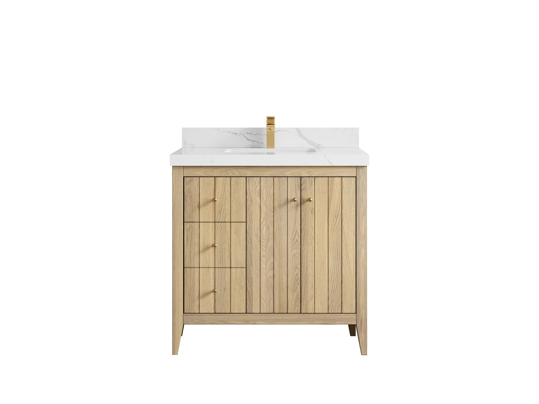 Atlanta White Oak 36" W x 22" D Center Sink Vanity for Elegant Bathrooms