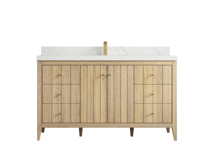 Atlanta White Oak 60 in. W x 22 in. D Single Sink Bathroom Vanity - photo 17