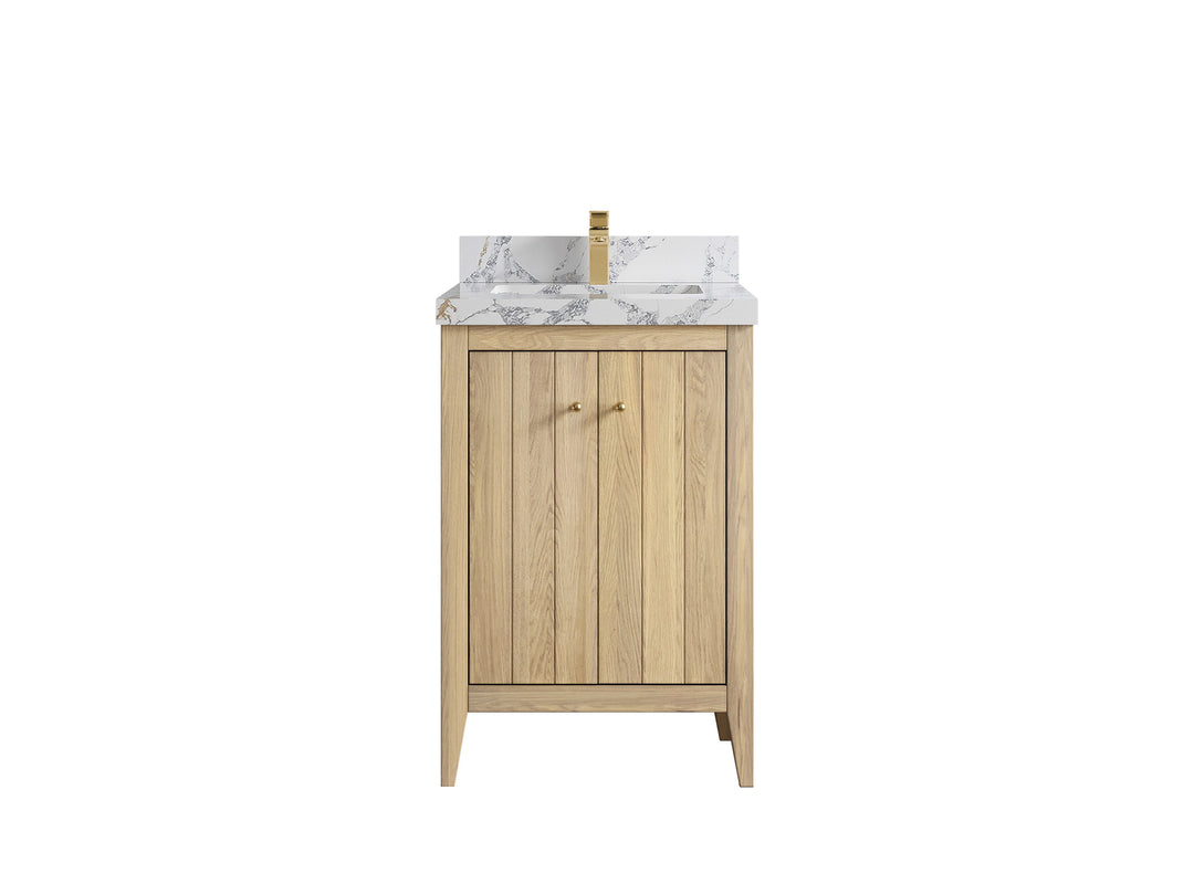 Atlanta White Oak 24 in. W x 22 in. D Single Sink Bathroom Vanity