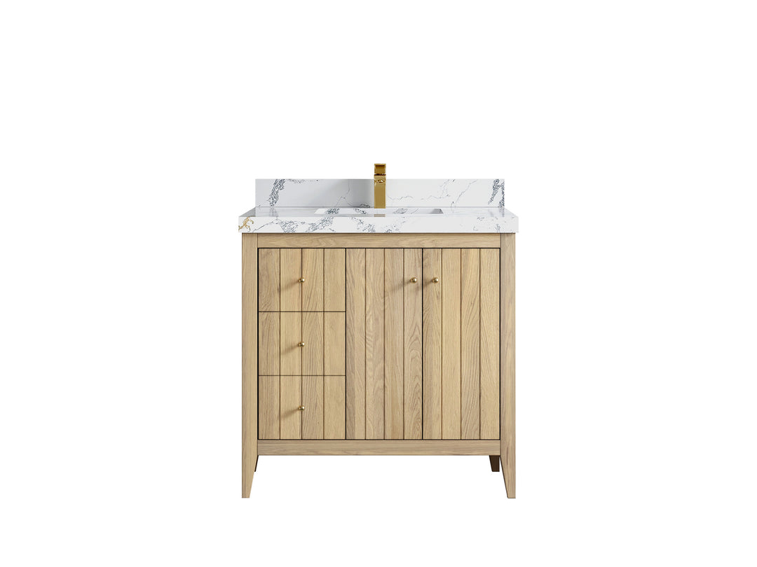 Atlanta White Oak 36" W x 22" D Center Sink Vanity for Elegant Bathrooms