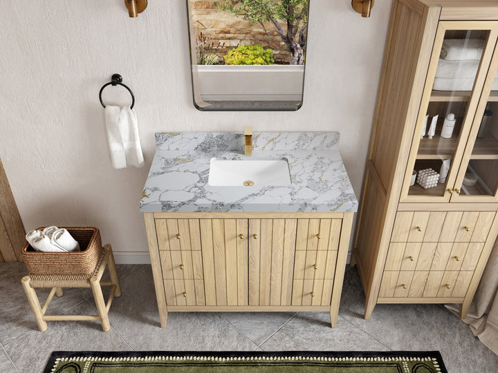 Atlanta White Oak 42 in. W x 22 in. D Single Sink Bathroom Vanity - photo 20