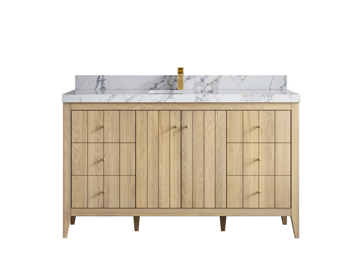 Atlanta White Oak 60 in. W x 22 in. D Single Sink Bathroom Vanity - photo 21