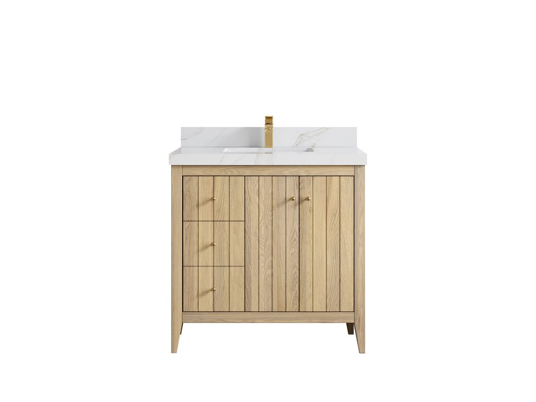 Atlanta White Oak 36" W x 22" D Center Sink Vanity for Elegant Bathrooms