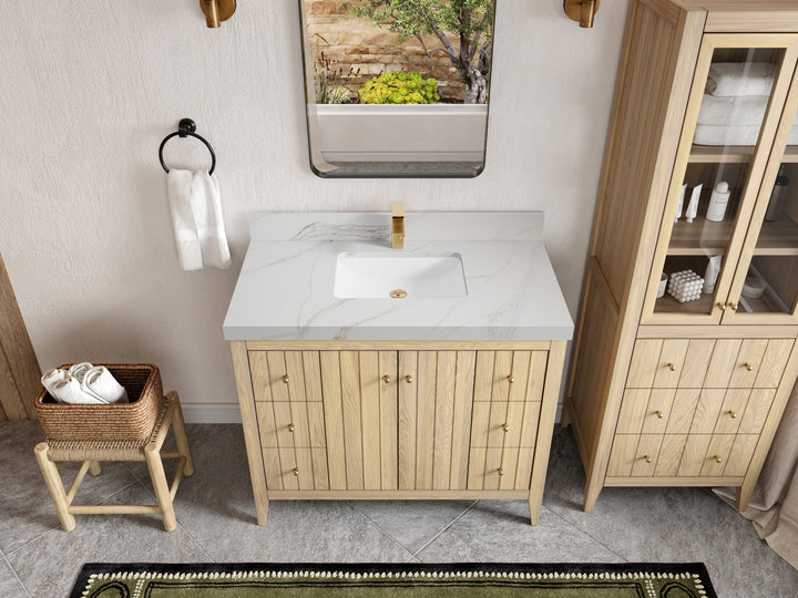 Atlanta White Oak 42 in. W x 22 in. D Single Sink Bathroom Vanity - photo 22