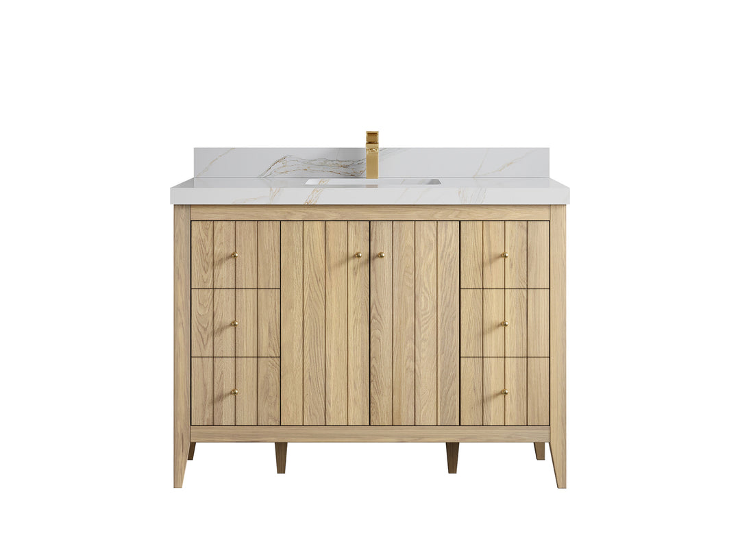 Atlanta White Oak 48 in. W x 22 in. D Single Sink Bathroom Vanity