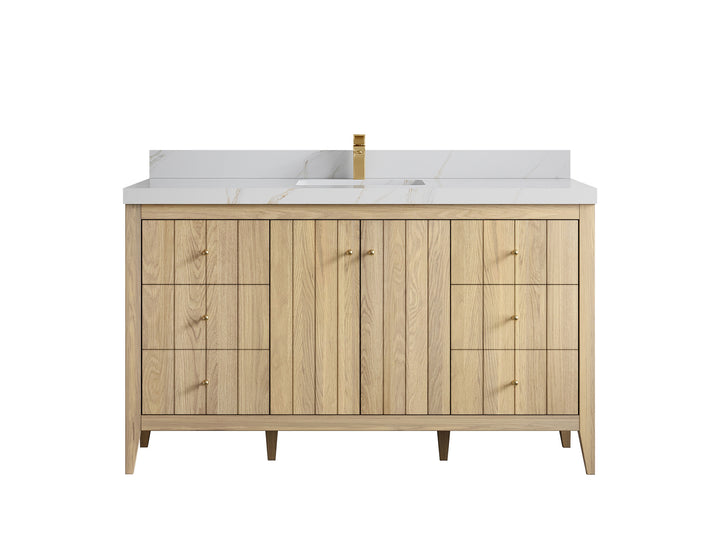 Atlanta White Oak 60 in. W x 22 in. D Single Sink Bathroom Vanity - photo 23